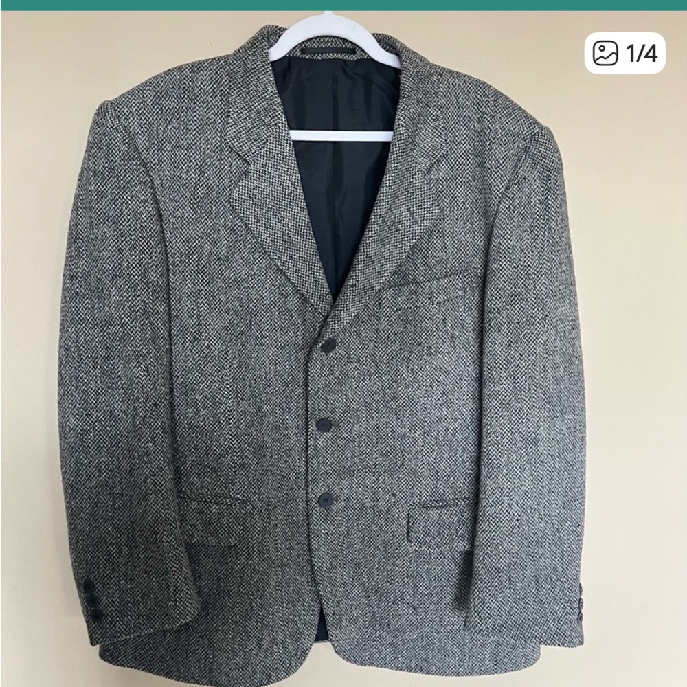 Vintage Harris Tweed Hand Woven Scottish 100% Wool Sports Classic Blazer